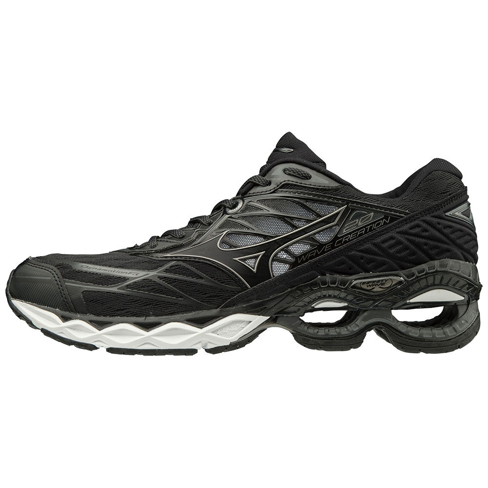 Tenis Para Correr Mizuno WAVE CREATION 20 Para Hombre Negros/Grises Oscuro 4823096-VU